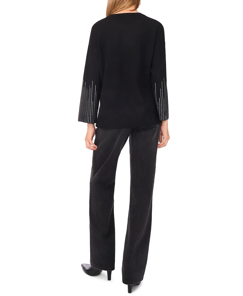 Sam & Jess Women's Rhinestone Long Sleeve Sweater
