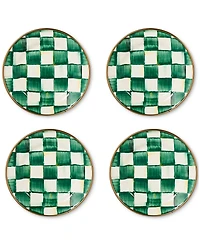 MacKenzie-Childs Emerald Check Appetizer Plates, Set of 4