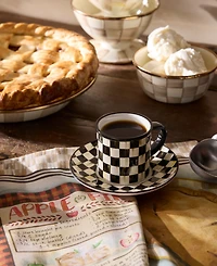 MacKenzie-Childs Courtly Check Espresso Cup & Saucer, Service for 2