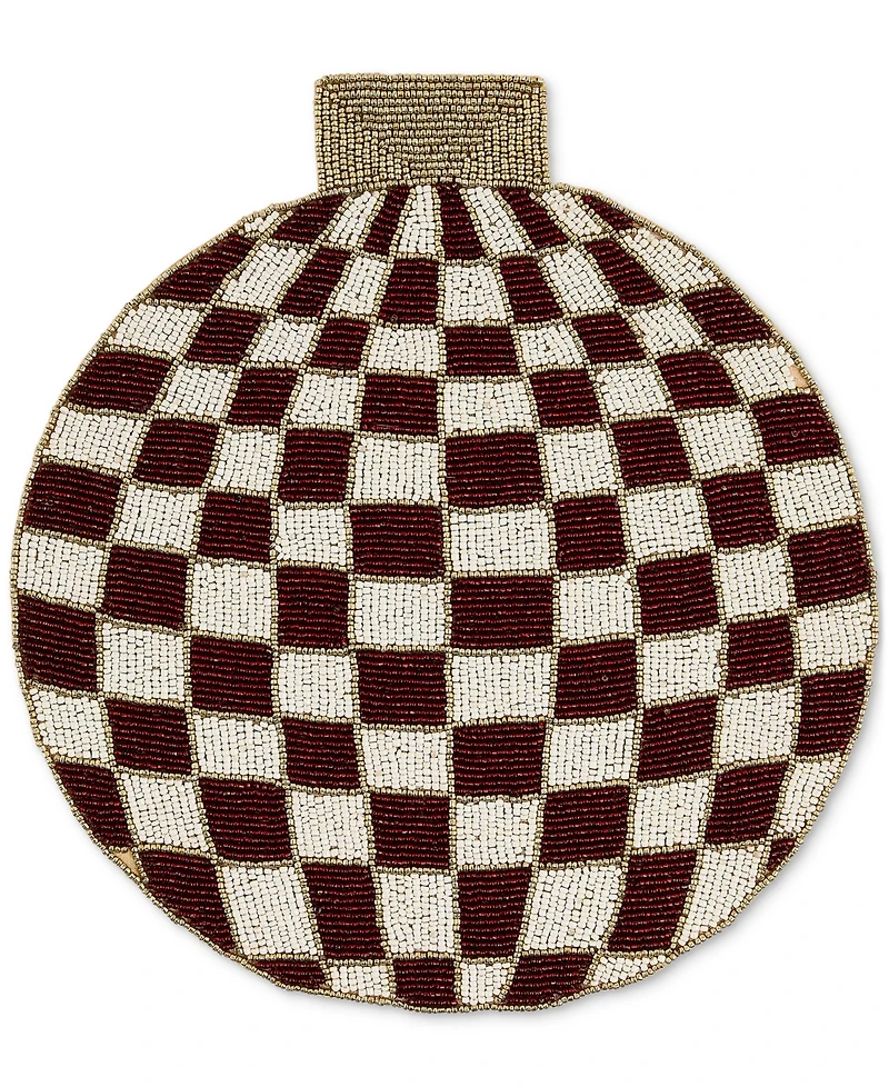 MacKenzie-Childs Red Check Ornament Beaded Placemat
