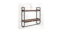 Slickblue Wall-Mounted Over Toilet Shelving Unit with 2 Shelves and Towel Bar for Bathroom Storage