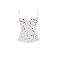 Milla Womens Romantic apple blossom corset with rosebud appliques