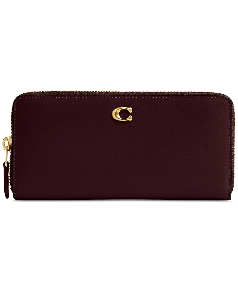 Coach Slim Accordion Leather Zip-Around Wallet