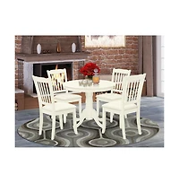 East West Furniture Dining Room Set Linen White