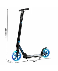 Akiudex Folding Kick Scooter with Led Light-Up Wheels