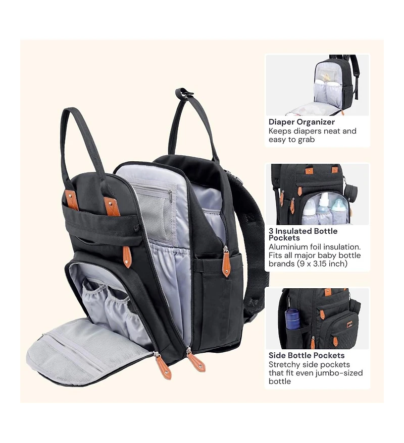 BabbleRoo Diaper Bag Backpack for Stylish Parents Spacious Baby Versatile Camo Blue