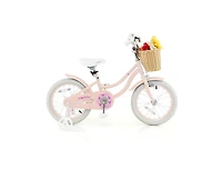 Akiudex 16 Inch Kids Bike with Basket Adjustable Seat Training Wheels and Dual Brake System