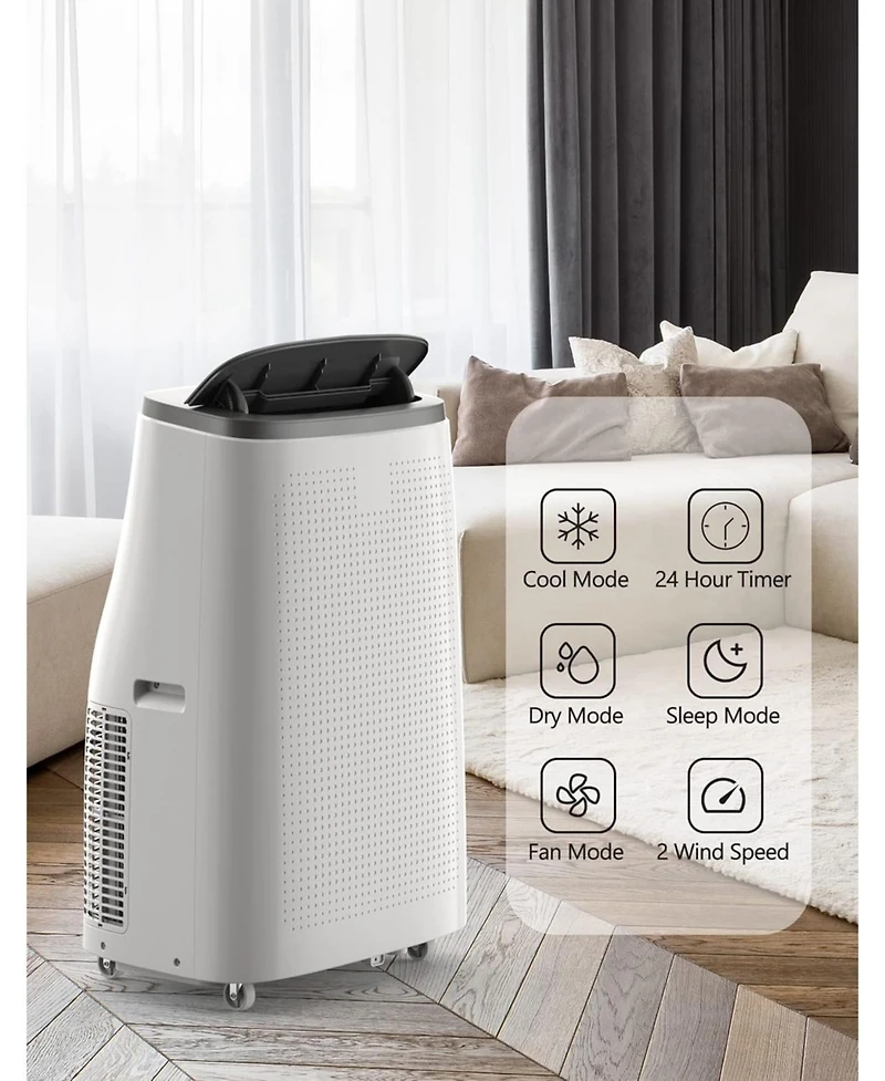 gaomon 14,000 Btu Portable Air Conditioner - Efficient Cooling, Window Vent Kit & Remote Included, Dark Grey, Cools Rooms up to 750 Sq. Ft