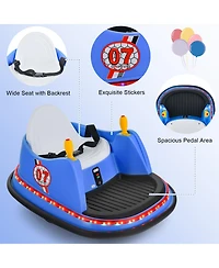 Akiudex 12V Bumper Car Ride On Toy with Remote and Music for Kids Ages 2 to 5