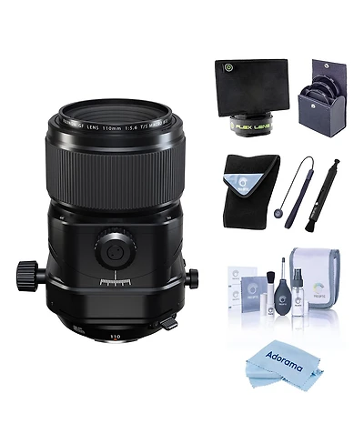Fujifilm Fujinon Gf 110mm f/5.6 T/S Macro Lens, Bundle with 72mm Filter Kit, Lens Wrap, Lens Shade, Lens Cleaner, Cleaning Kit, Lens Cap Tether and Cl