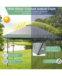 Costway 13x13ft Patio Pop-Up Gazebo Canopy Tent Instant Sun Shelter Outdoor Wheeled Bag