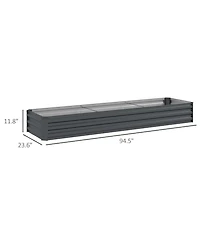 Outsunny 8x2x1ft Galvanized Raised Garden Bed Large Elevated Planter Box