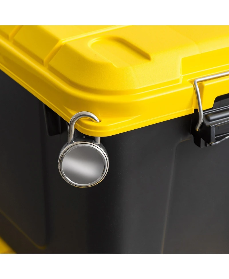 Iris Usa 4Pack 82qt/20gal WeatherPro Storage Utility Tote Container Box, Yellow