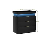 Casainc Nightstand storage table with Charging Station and Led Lights