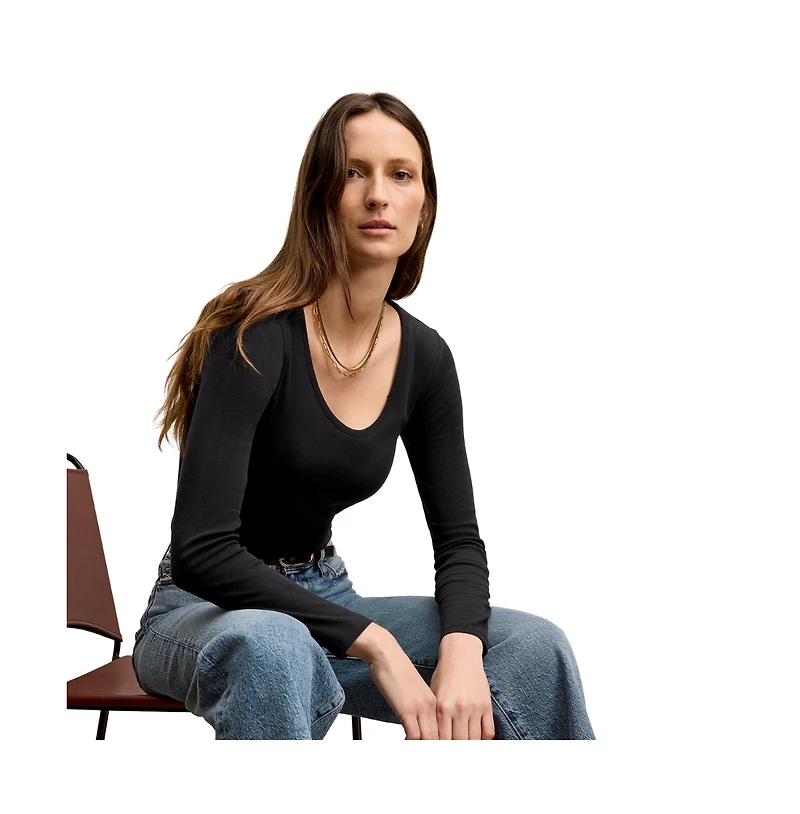 M.m.LaFleur Marcia T-Shirt - Ribbed Pima Cotton