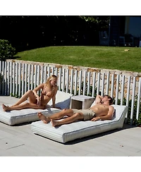 Sunnylife Luxe Lie-On Lounger: La Palma Sage Stripe