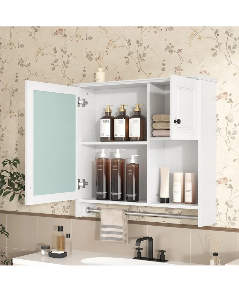 Casainc 30" Wall Mounted Bathroom Cabinet with Mirror and 2 Shelves for Over Sink Storage