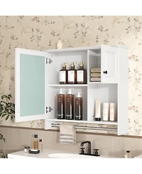 Casainc 30" Wall Mounted Bathroom Cabinet with Mirror and 2 Shelves for Over Sink Storage
