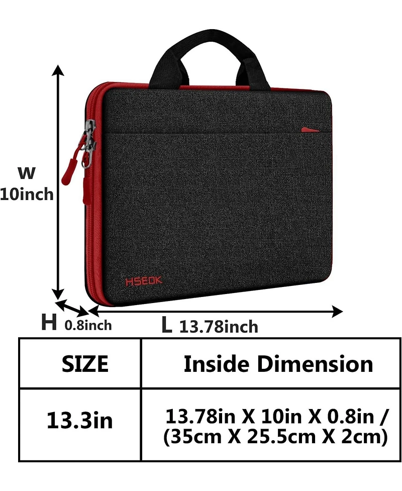Laptop Sleeve 13-14" Case Briefcase Compatible with MacBook Pro M4/M3/M2/M1 All Model of 13.3"Mac Air/Pro, Xps 13 14, Most Popular 13"-14" Notebooks