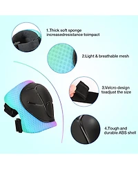 Gyroshoes Color Gradient Adjustable Bike Helmet with Knee and Elbow Pads