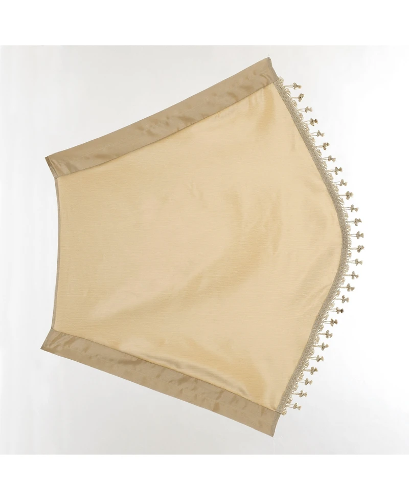 Kate Aurora Ultra Lux Faux Silk Regency Crinkle Rod Pocket Semi Sheer Crystal Beaded Window Valance - 57 in. W x 37 L, White