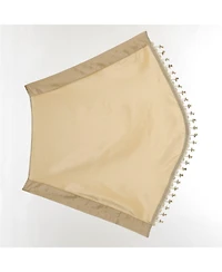 Kate Aurora Ultra Lux Faux Silk Regency Crinkle Rod Pocket Semi Sheer Crystal Beaded Window Valance - 57 in. W x 37 L, White