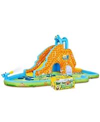 Sunny & Fun SpongeBob Slide ‘N Spray Inflatable Water Slide with Climbing Wall, Splash Down Pool & More