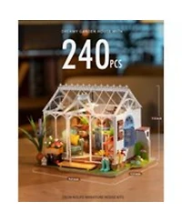 Robotime Dreamy Garden House Diy Miniature House Kit Christmas Birthday Gifts for Boys & Girls, Multicolored, 9.6"7.5"7.5"