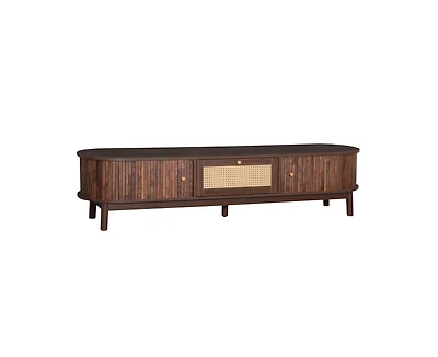 Casainc Modern Storage Cabinet Farmhouse Tv Stand with Rattan Drawer