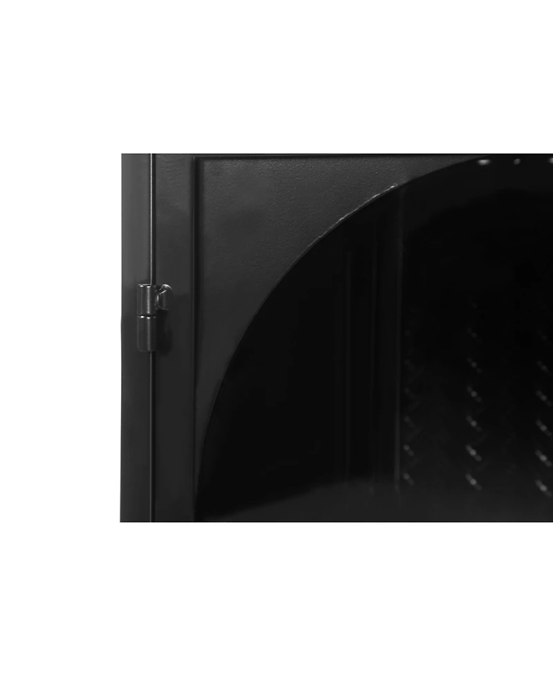 Casainc 27.56" Two-Door Wall Cabinet With Glass Front and Three-Tier Storage Woven DetailBrand