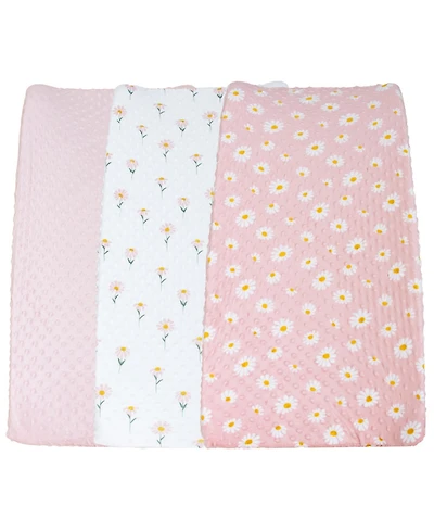 The Peanutshell Changing Pad Cover for Baby Girls, Daisy Plush Minky