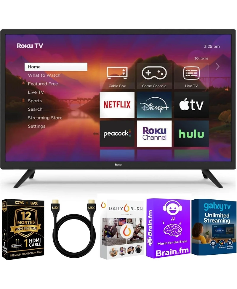 Roku 40" Select Series Full Hd Smart Tv Bundle – 1080p Led Display, Dolby Audio, Compatible with Alexa, Voice Remote, Bluetooth Mode, w/Aux Hdmi Cable