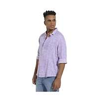 Campus Sutra Men's Lavender Minimal Aztec Shirt