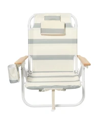 Sunnylife Deluxe Beach Chair: La Palma Sage Stripe