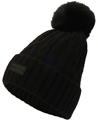 Hunter Faux-Fur-Pom Cable-Knit Beanie