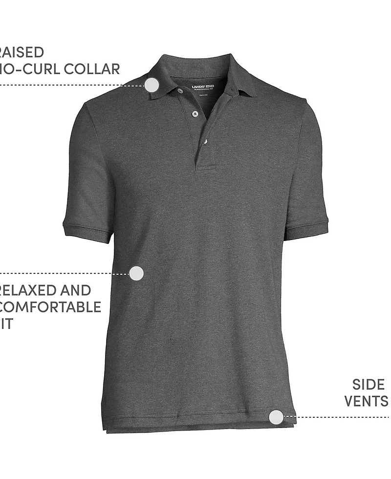 Lands' End Big & Tall School Uniform Short Sleeve Cotton Supima Polo Shirt