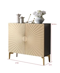 Kings Brand Furniture George Console Table for Entryway, Wood Sofa Table, Elegant Hallway Tables (Black Frame, White Door)