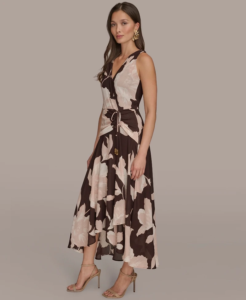 Donna Karan New York Women's Faux-Wrap Sleeveless Dress