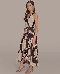 Donna Karan New York Women's Faux-Wrap Sleeveless Dress