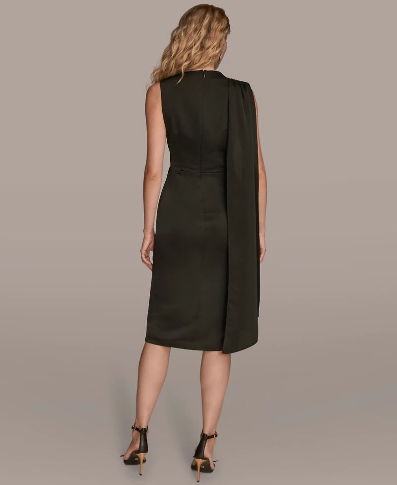 Donna Karan New York Women's Satin Scarf Sheath Midi Dress