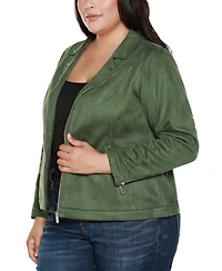 Belldini Plus Faux-Suede Moto Jacket