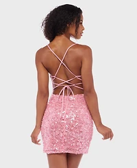 Alex & Sophia Juniors' Scoop Neck Mesh Dress