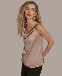 Donna Karan New York Women's Charmeuse Cowl Neck Tank Top
