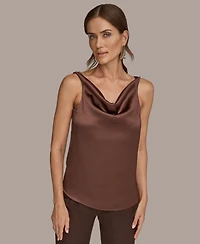 Donna Karan New York Women's Charmeuse Cowl Neck Tank Top