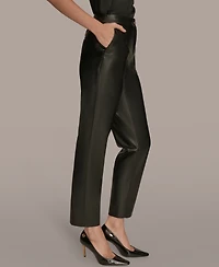 Donna Karan New York Women's Faux Leather Slim Leg Pants, Regular & Petite