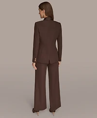 Donna Karan New York Women's Petites Mixed Media Draped Neck Blazer, Regular & Petite
