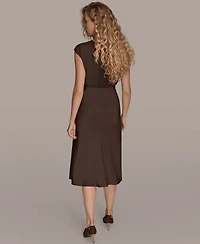 Donna Karan New York Women's Petites Satin A-Line Midi Skirt, Regular & Petite