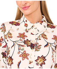 CeCe Women's Long Sleeve Button Down Shirt