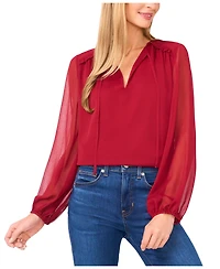CeCe Women's Long Sleeve Ruffle Detail Top