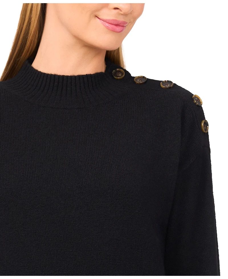 CeCe Women's Button Detail Sweater